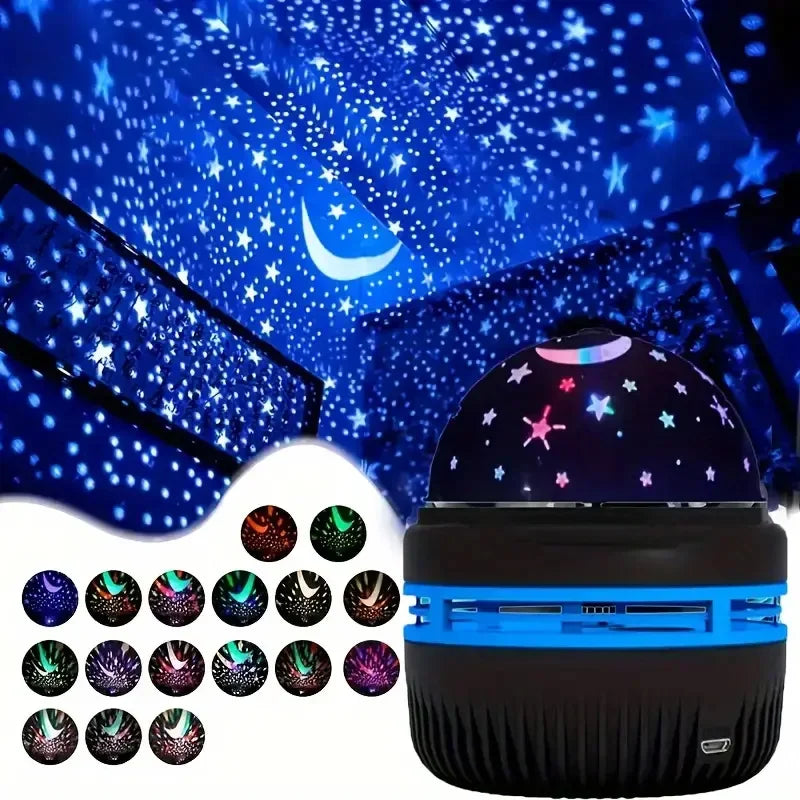 Proyector LED Cielo Estrellado USB, Luna y Estrellas