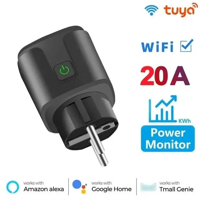 Smart Plug WiFi Socket EU 16A/20A With Power Monitor Timing Function Tuya app Smart Life APP Works With Alexa Google Home