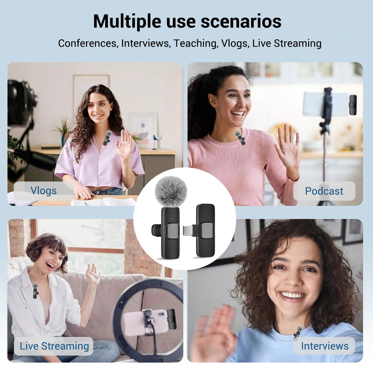 Micrófono Inalámbrico Lavalier USB-C para Celular