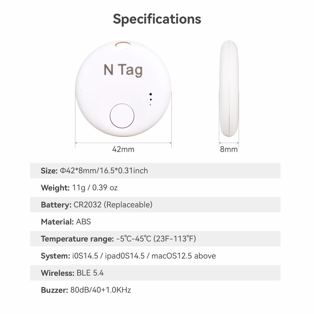 Localizador Inteligente Tipo AirTag (Find My, solo iPhone)