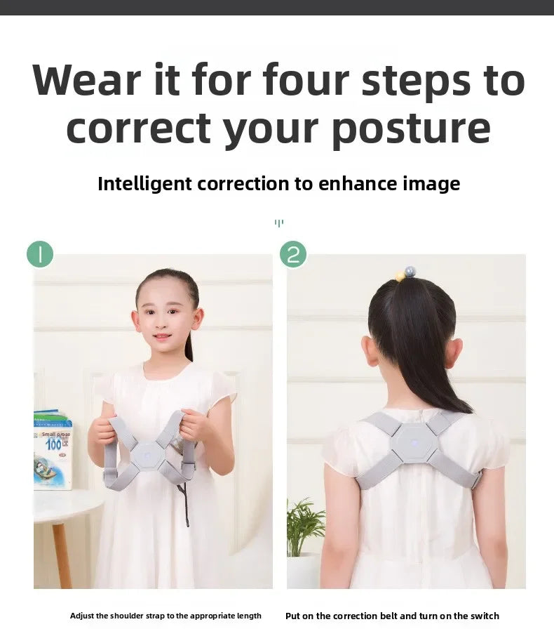 Smart Posture Corrector Back Brace Vibration Reminder Invisible Shoulder Support Adjustable Back Straightener For Adult Kids