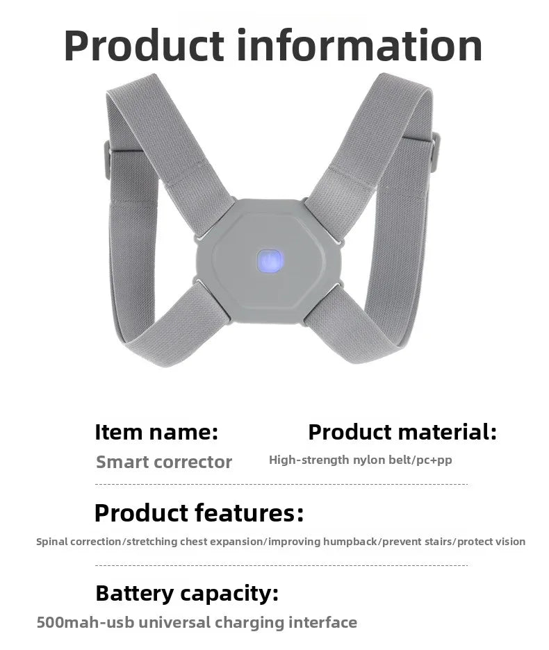 Smart Posture Corrector Back Brace Vibration Reminder Invisible Shoulder Support Adjustable Back Straightener For Adult Kids