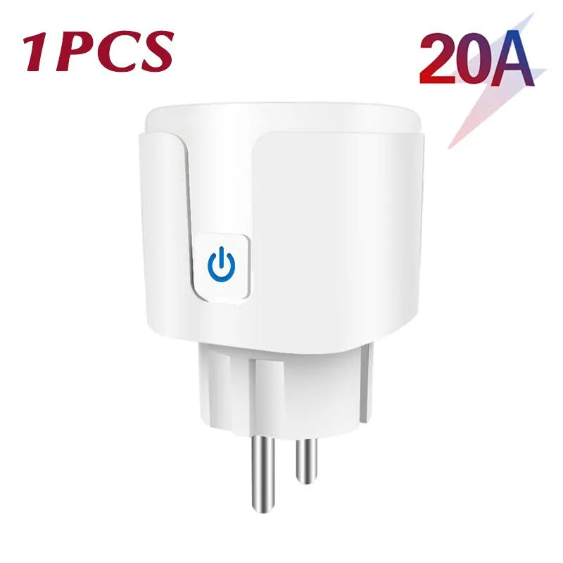 Smart Plug WiFi Socket EU 16A/20A With Power Monitor Timing Function Tuya app Smart Life APP Works With Alexa Google Home