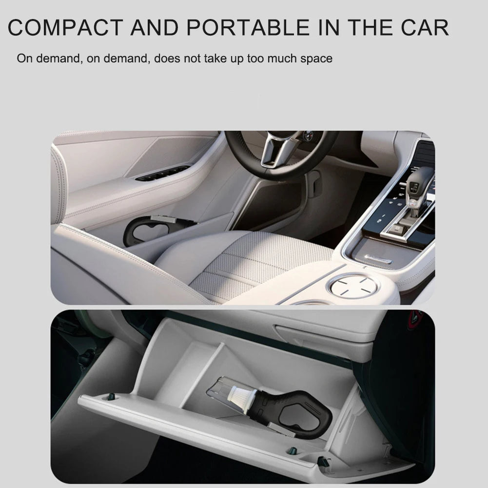 Portable Cordless Car Vacuum USB Recharge Handheld Vacuum Powerful Suction Cleaner For Car Household Office Pet Hair Cleaning