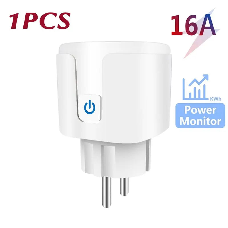 Smart Plug WiFi Socket EU 16A/20A With Power Monitor Timing Function Tuya app Smart Life APP Works With Alexa Google Home
