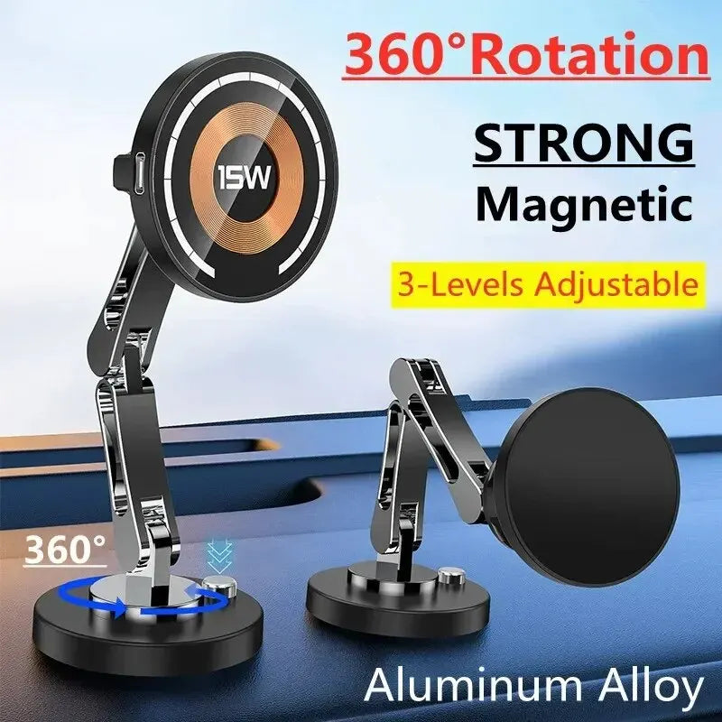 Soporte Magnético para Auto con Carga Inalámbrica 15W