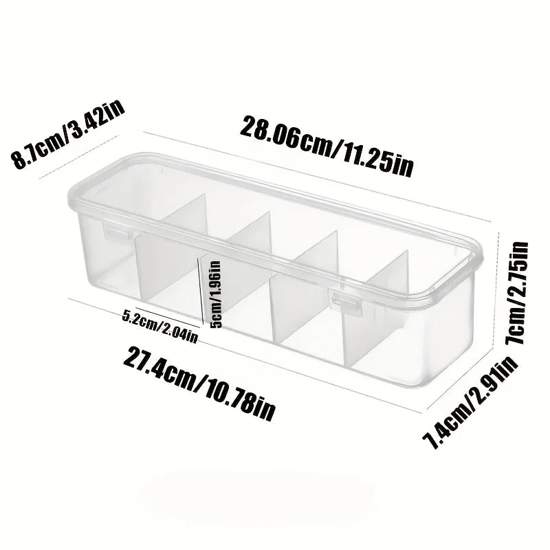 2Pcs Large Cable Management Box with Lid 5 Compartments Durable Plastic Desk Organizer for Home Office Desktop Storage Solution