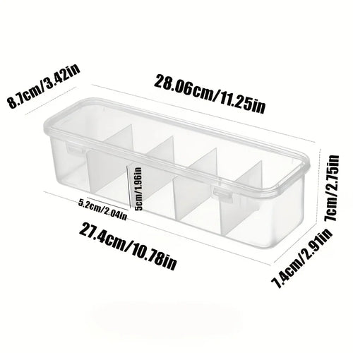 2Pcs Large Cable Management Box with Lid 5 Compartments Durable Plastic Desk Organizer for Home Office Desktop Storage Solution
