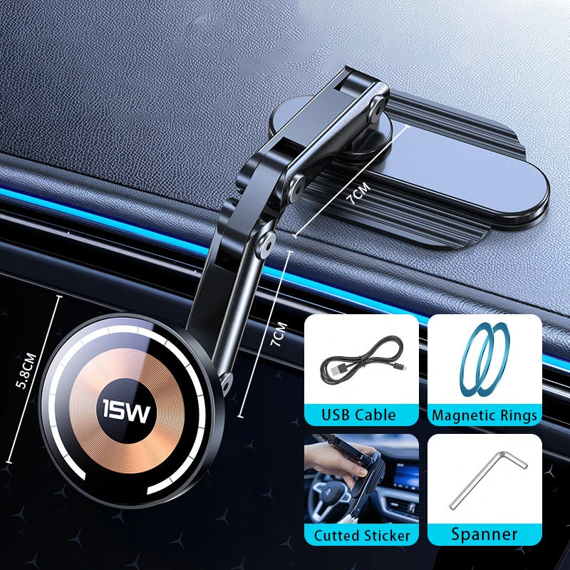 Soporte Magnético para Auto con Carga Inalámbrica 15W