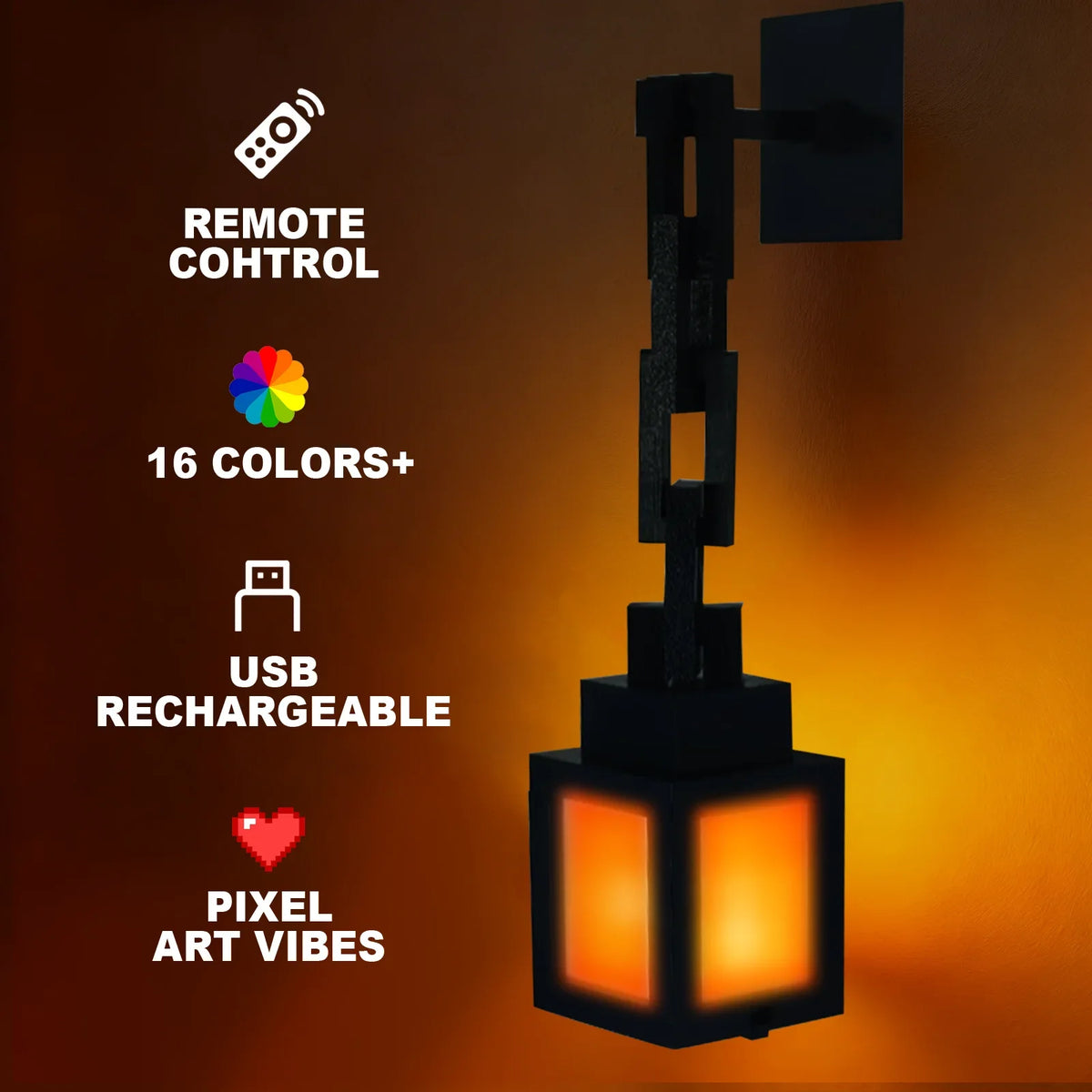 Lámpara LED Pixel Art RGB con Control Remoto, 16 Colores