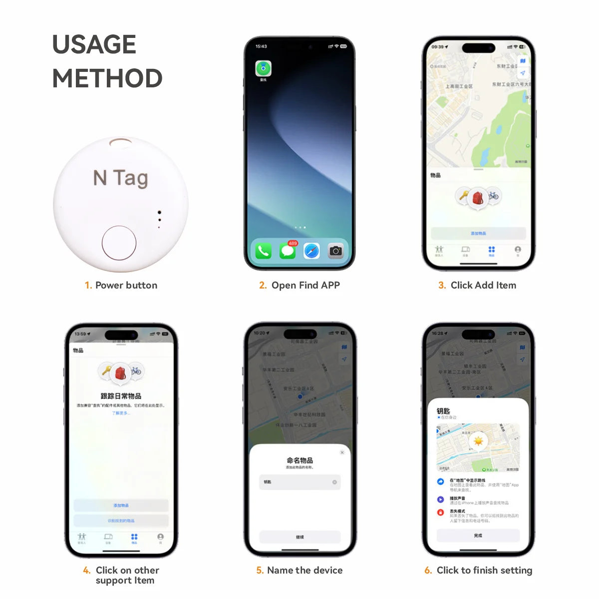 Localizador Inteligente Tipo AirTag (Find My, solo iPhone)