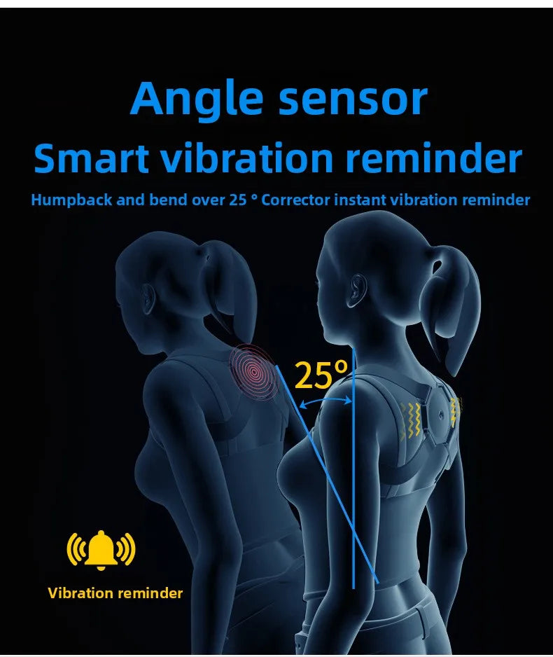 Smart Posture Corrector Back Brace Vibration Reminder Invisible Shoulder Support Adjustable Back Straightener For Adult Kids