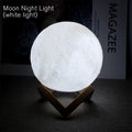 Lámpara Luna LED 3D con Base