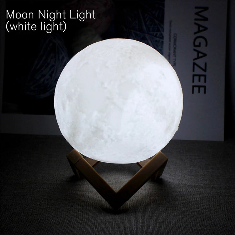 Lámpara Luna LED 3D con Base