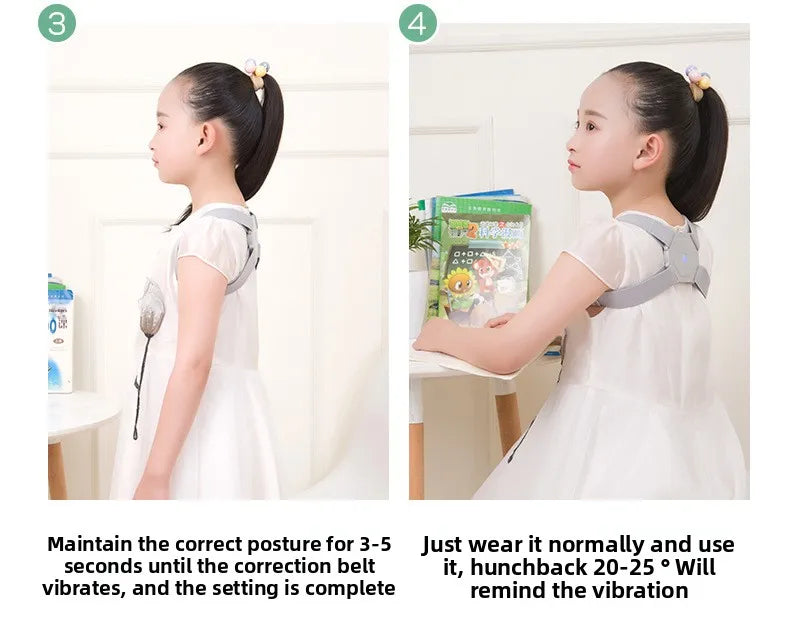 Smart Posture Corrector Back Brace Vibration Reminder Invisible Shoulder Support Adjustable Back Straightener For Adult Kids