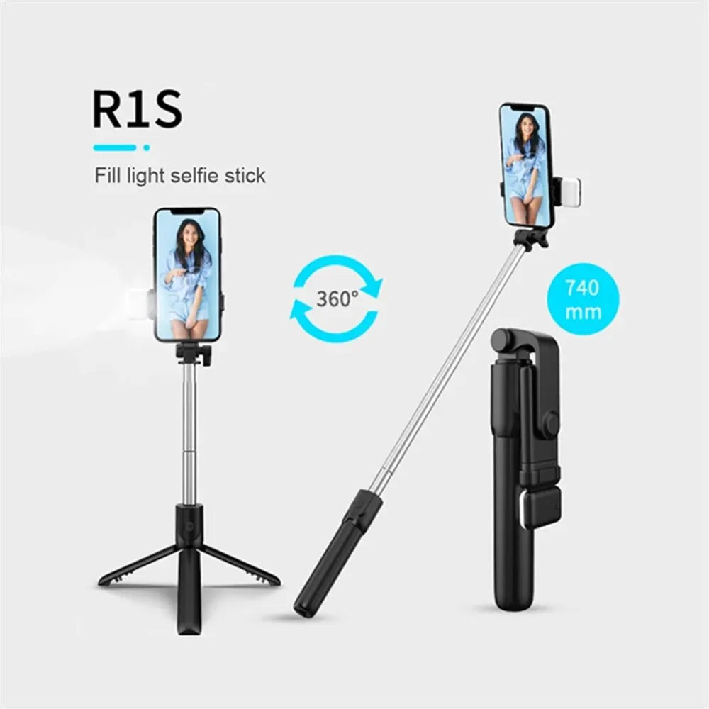 Selfie Stick Trípode Bluetooth con Luz LED