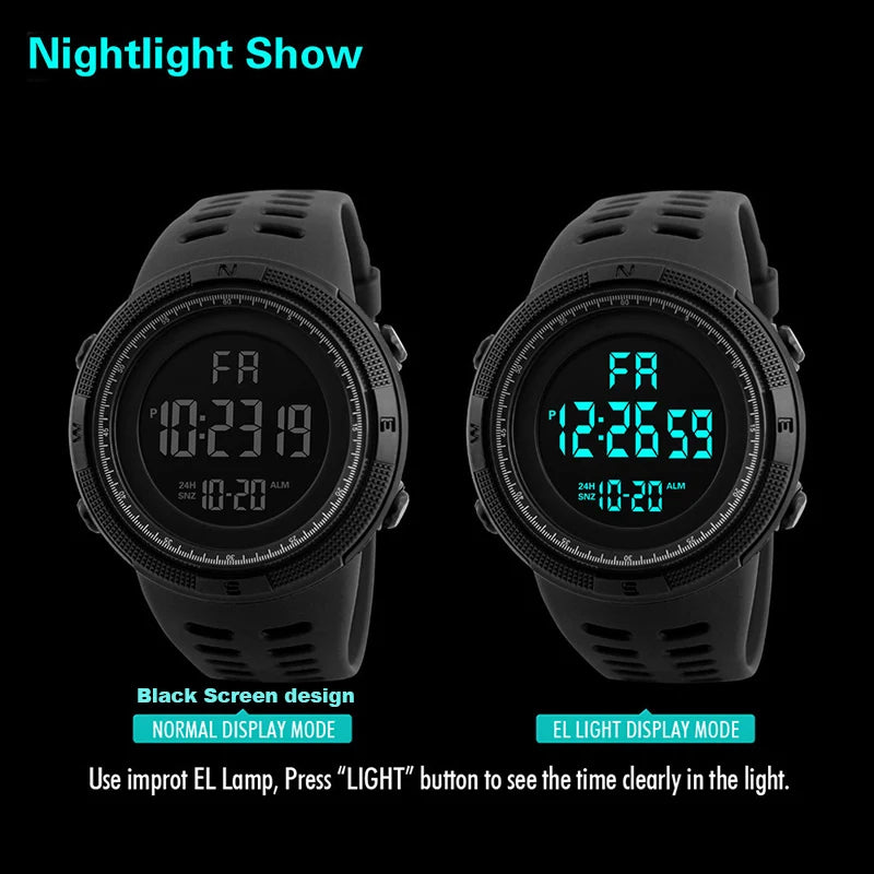 Reloj Digital LED Militar Deportivo Multifunción