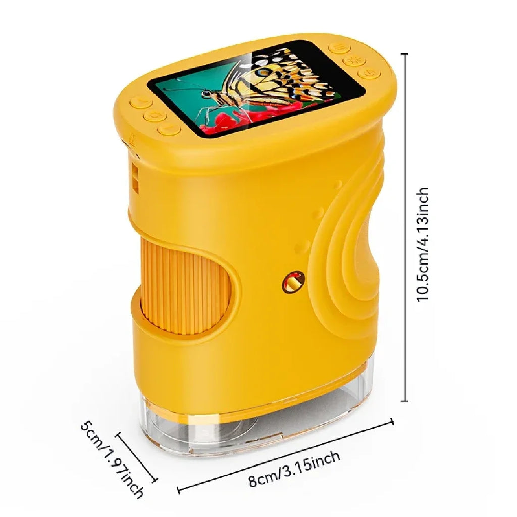 1000X Handheld Microscope for Kids 2.0" Screen Rechargeable Mini Pocket Digital Microscopes Portable Edu Gift Children Students