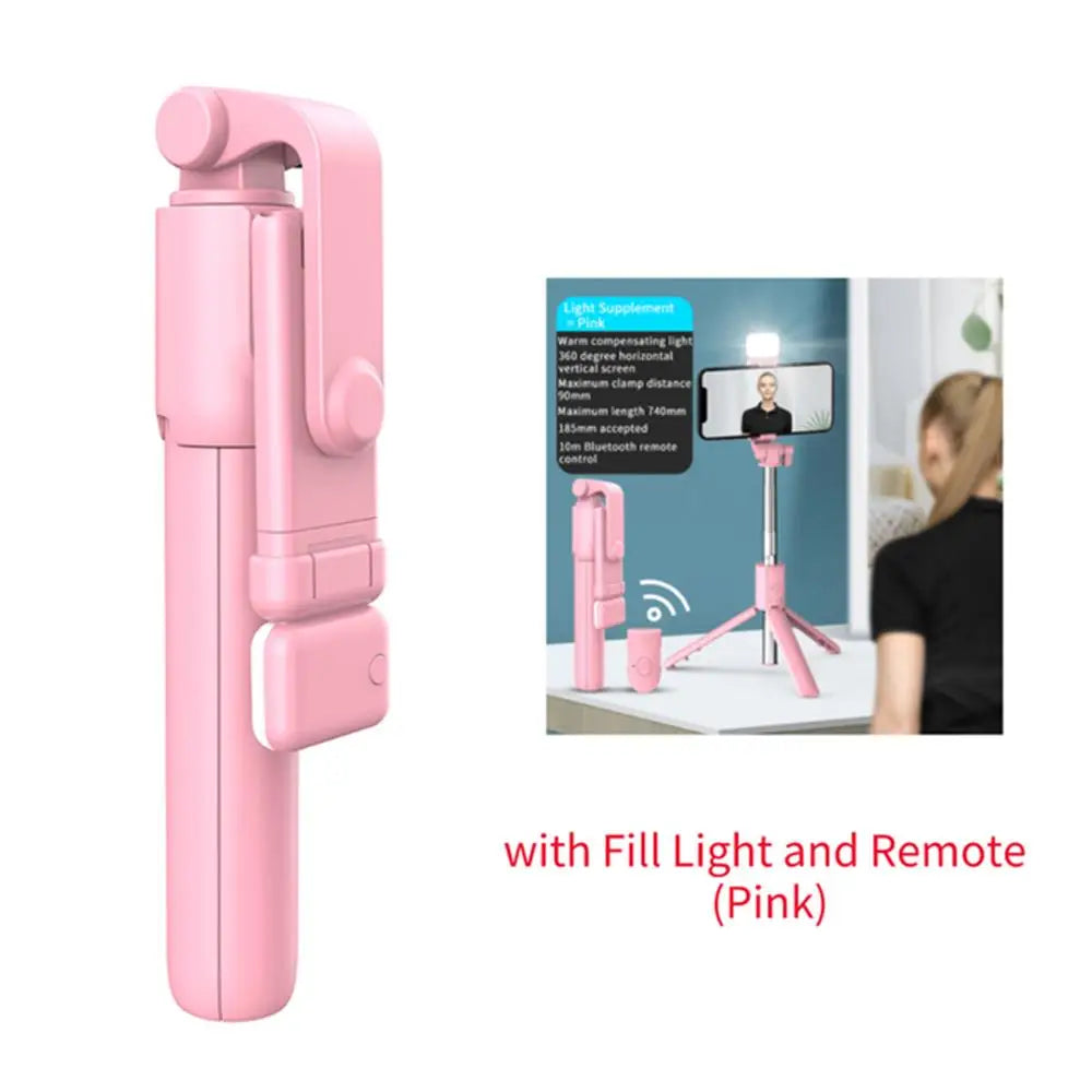 Selfie Stick Trípode Bluetooth con Luz LED