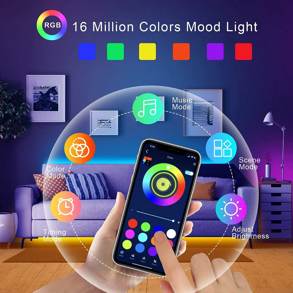 Tira LED RGB con App y Sincronización Musical