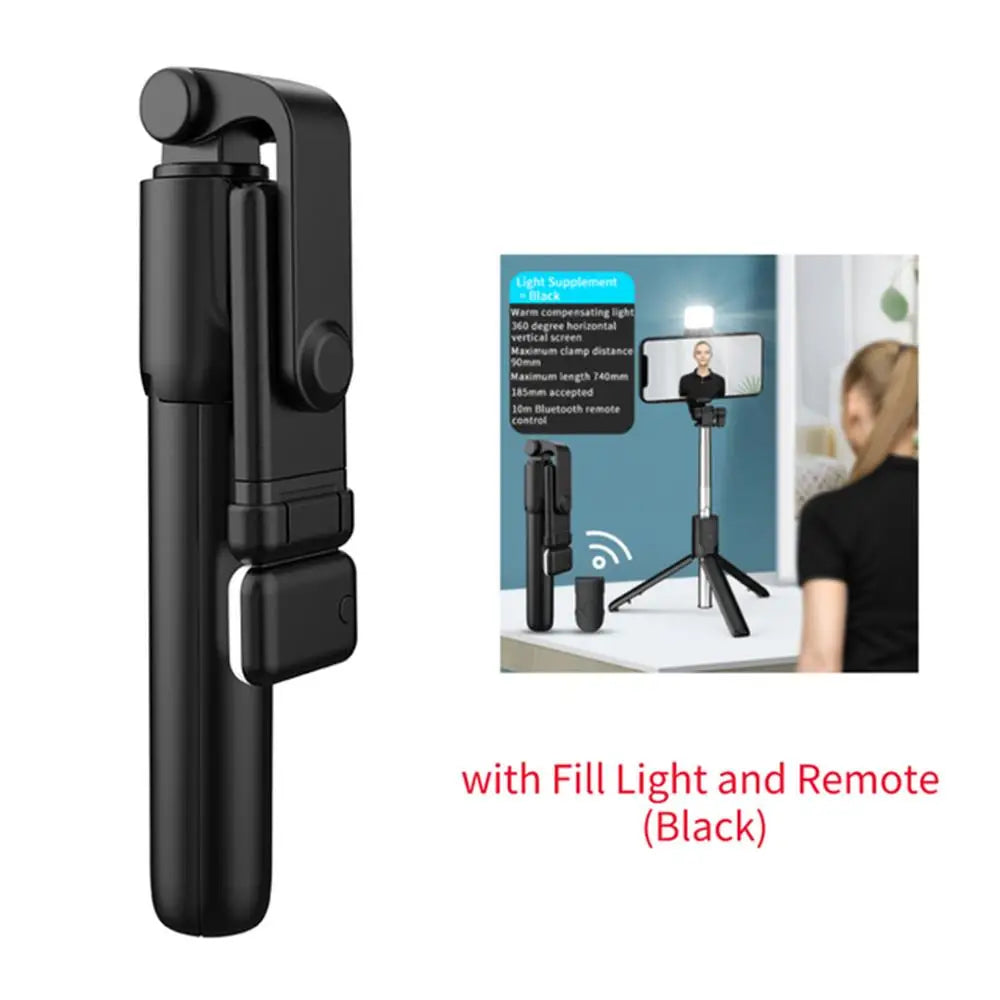 Selfie Stick Trípode Bluetooth con Luz LED
