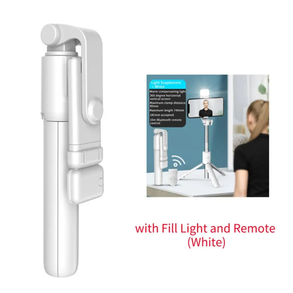 Selfie Stick Trípode Bluetooth con Luz LED